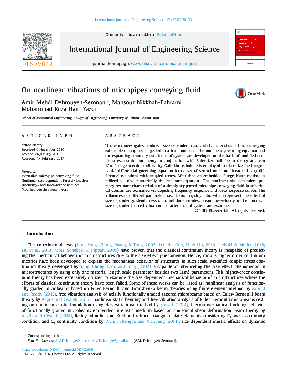 On nonlinear vibrations of micropipes conveying fluid