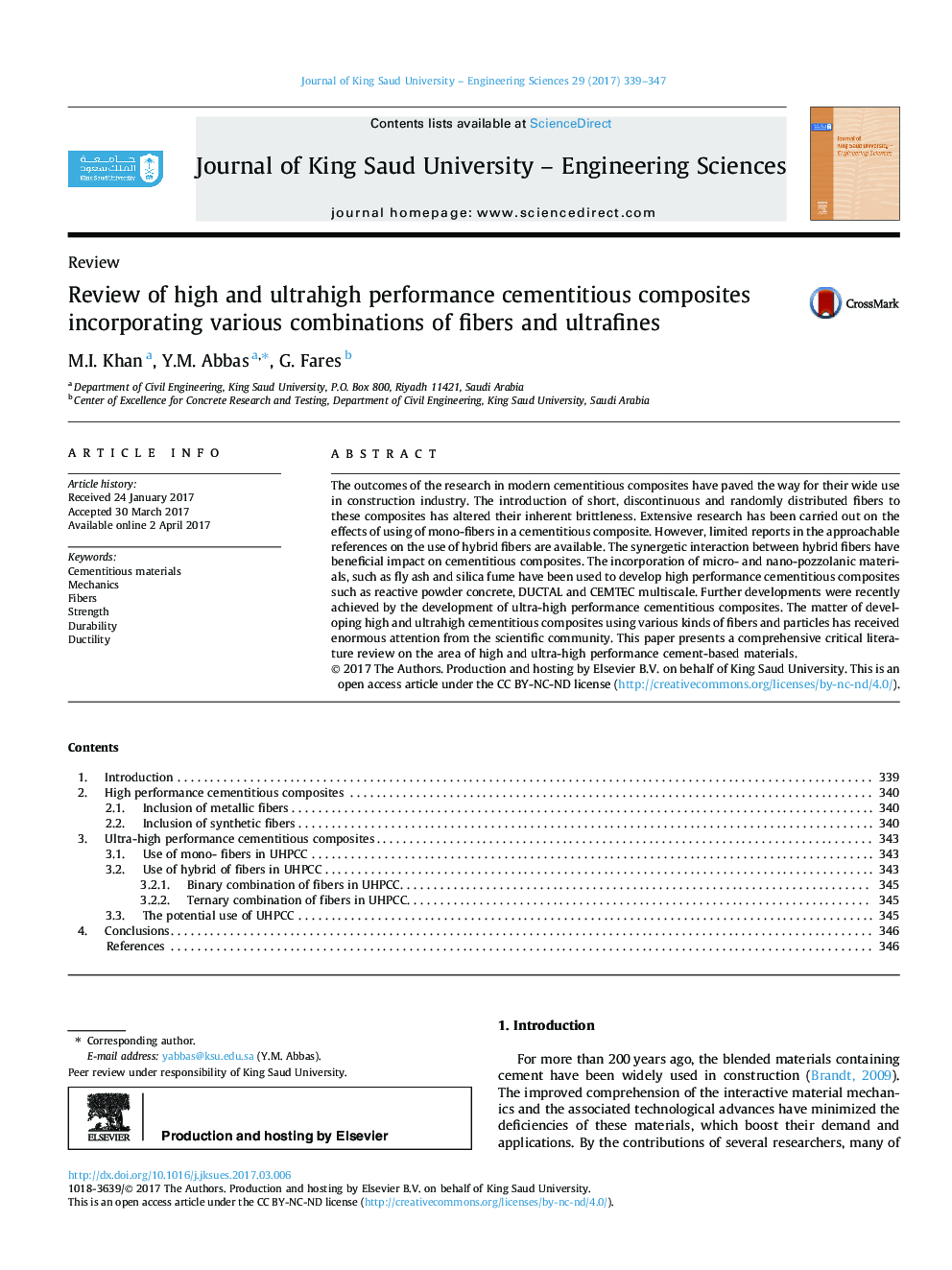 Review of high and ultrahigh performance cementitious composites incorporating various combinations of fibers and ultrafines