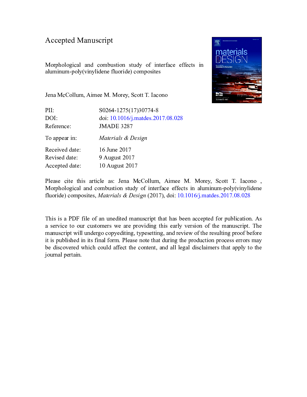 Morphological and combustion study of interface effects in aluminum-poly(vinylidene fluoride) composites