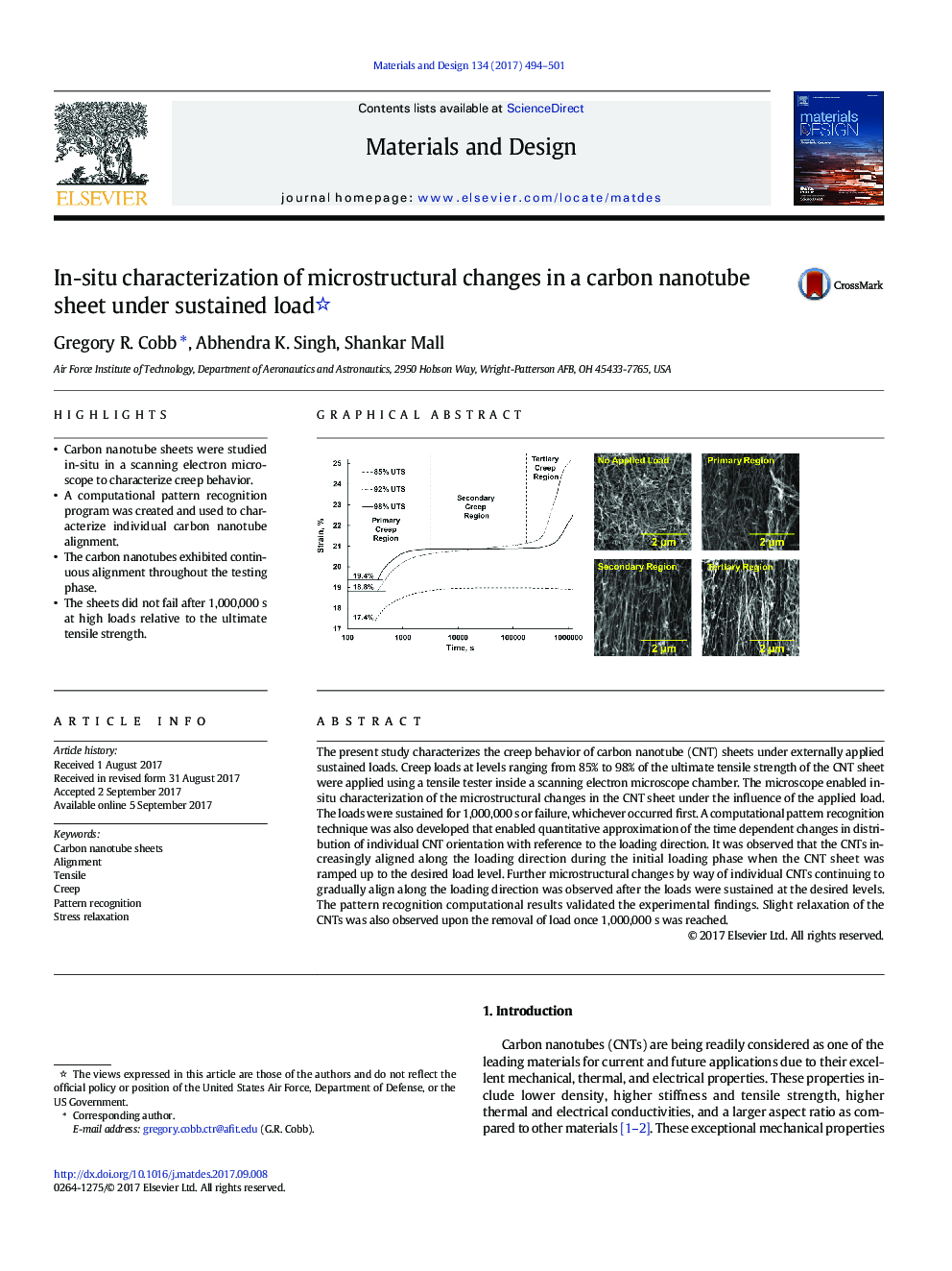 In-situ characterization of microstructural changes in a carbon nanotube sheet under sustained load