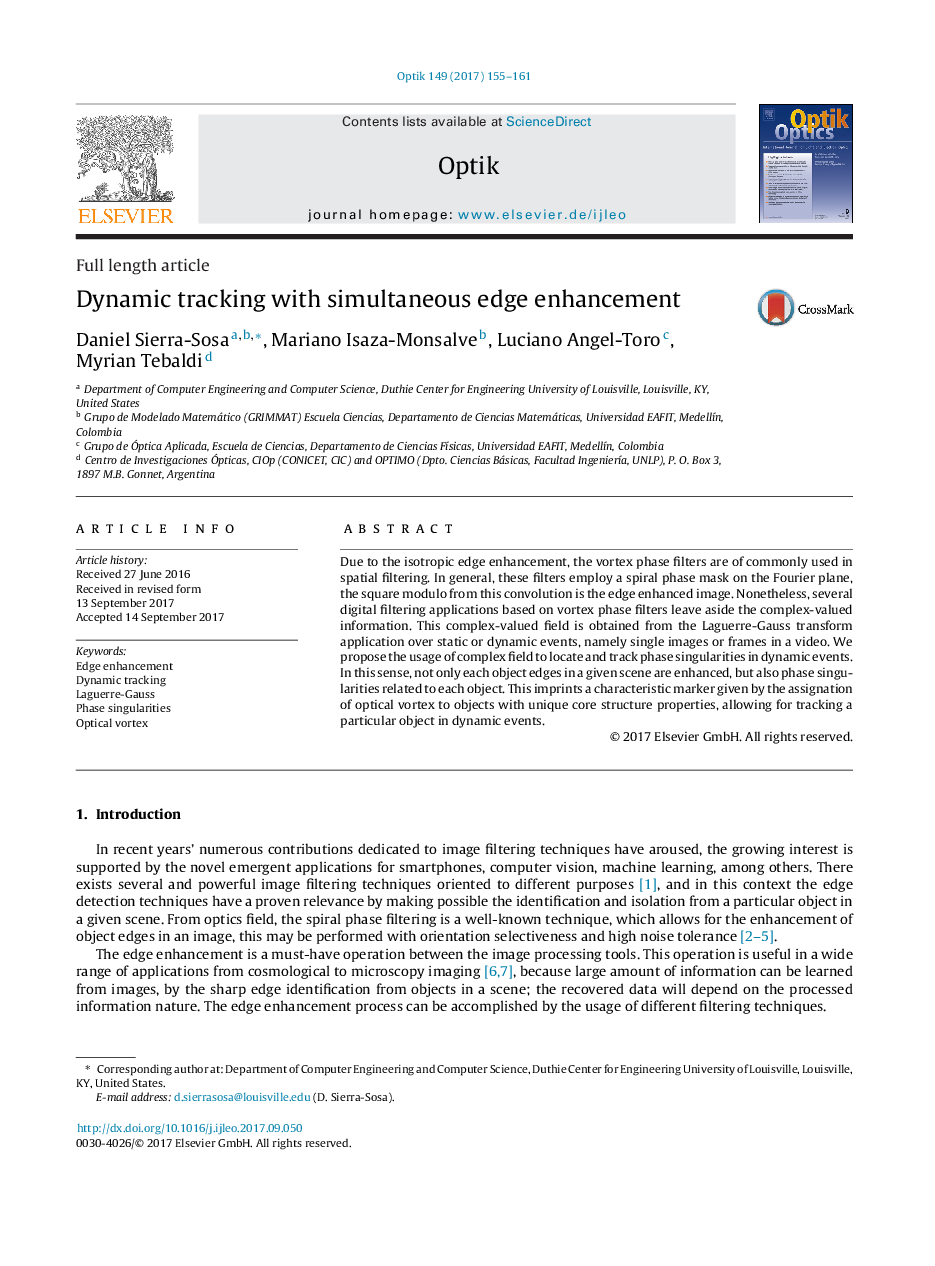 Dynamic tracking with simultaneous edge enhancement