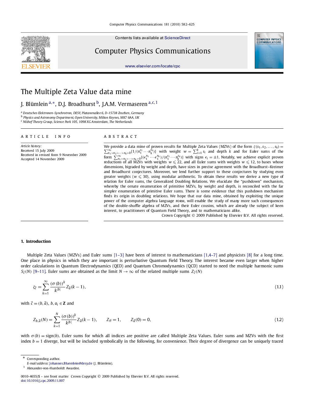 The Multiple Zeta Value data mine