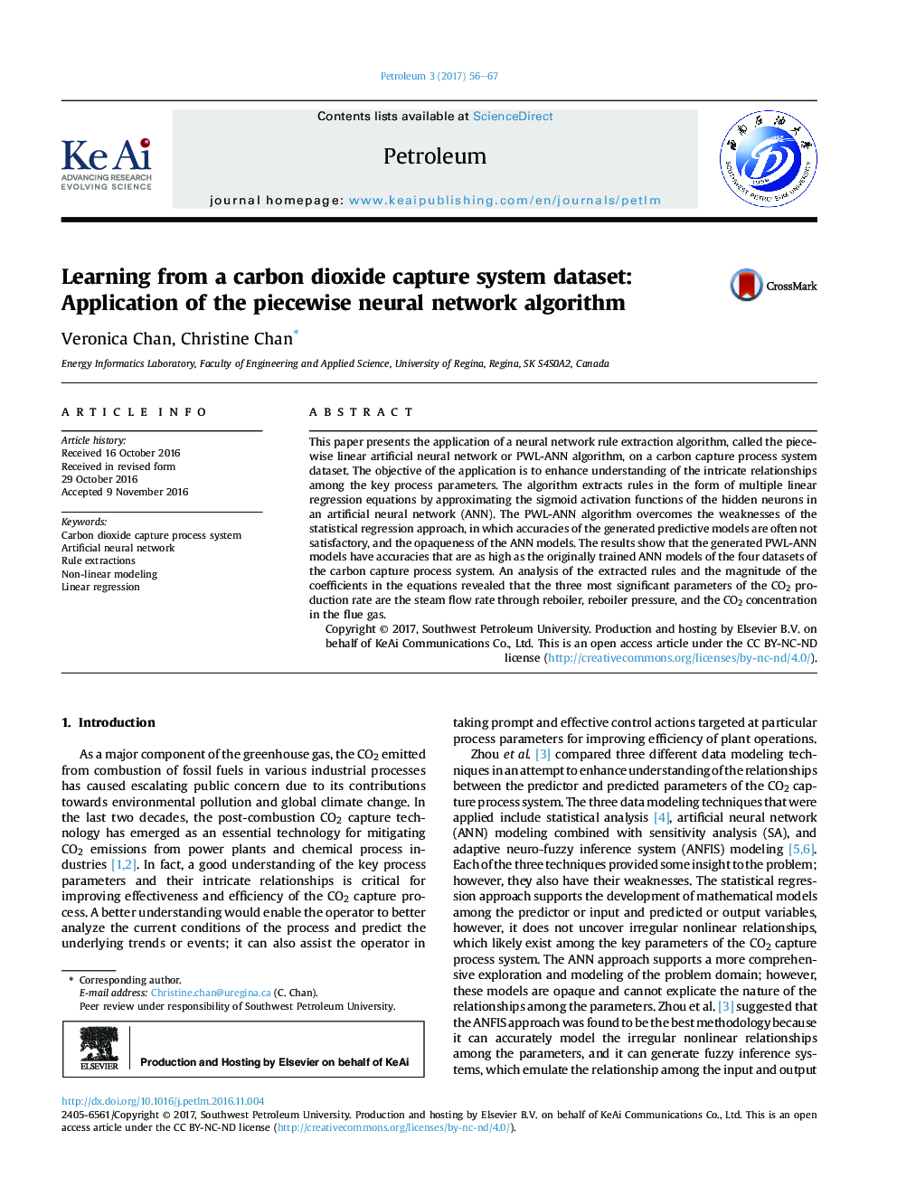Learning from a carbon dioxide capture system dataset: Application of the piecewise neural network algorithm