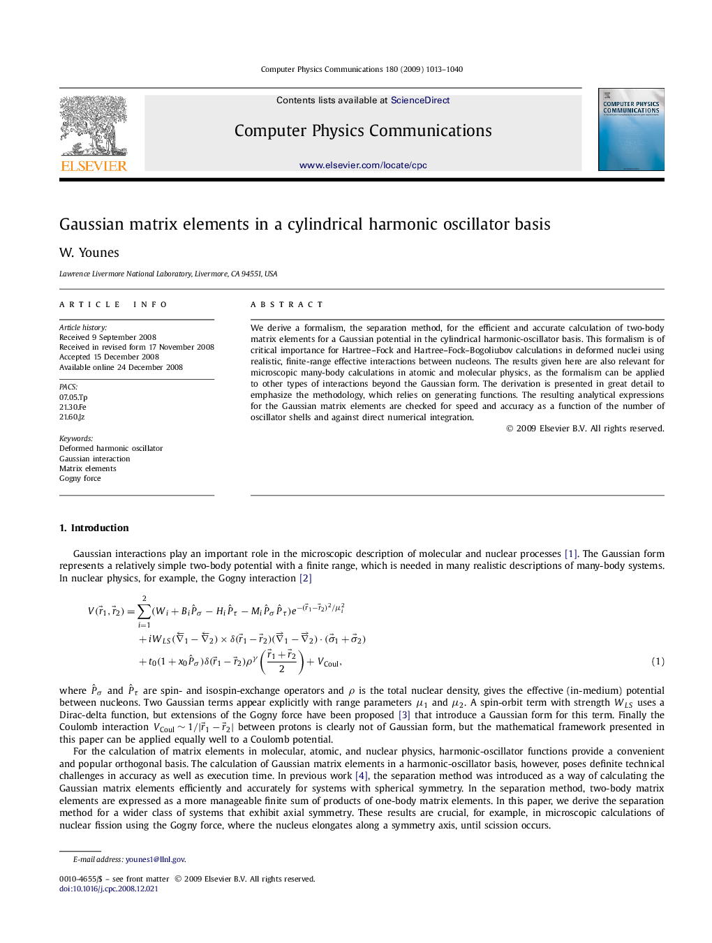 Gaussian matrix elements in a cylindrical harmonic oscillator basis