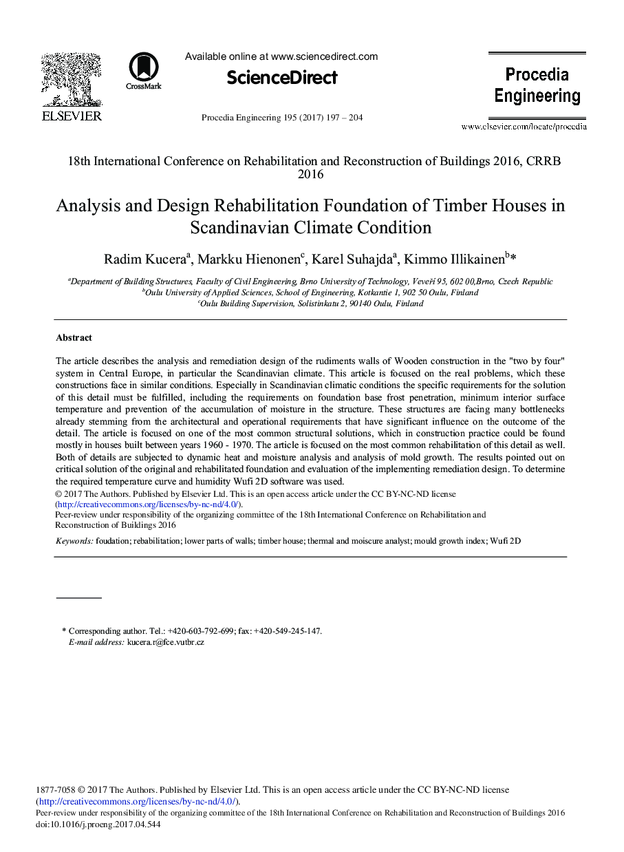 Analysis and Design Rehabilitation Foundation of Timber Houses in Scandinavian Climate Condition