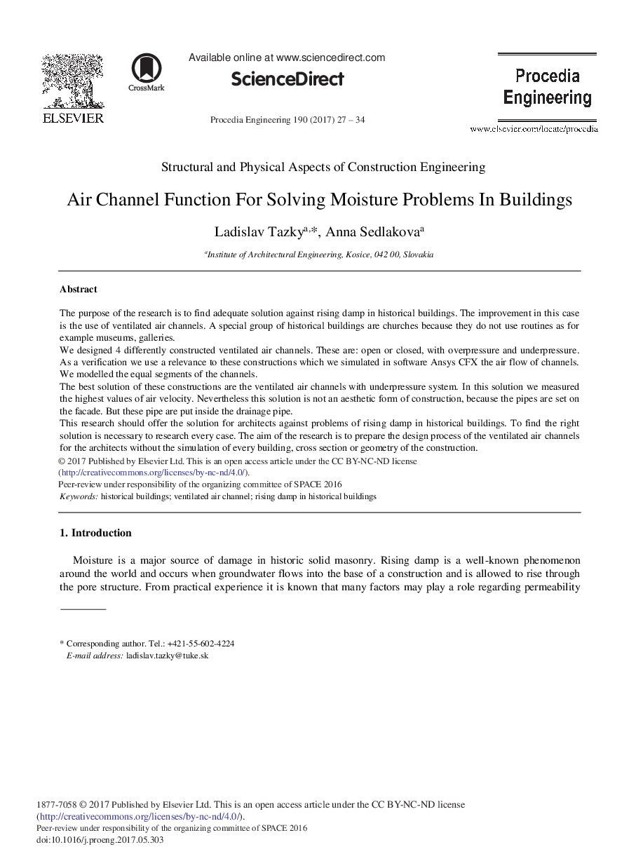 Air Channel Function For Solving Moisture Problems In Buildings