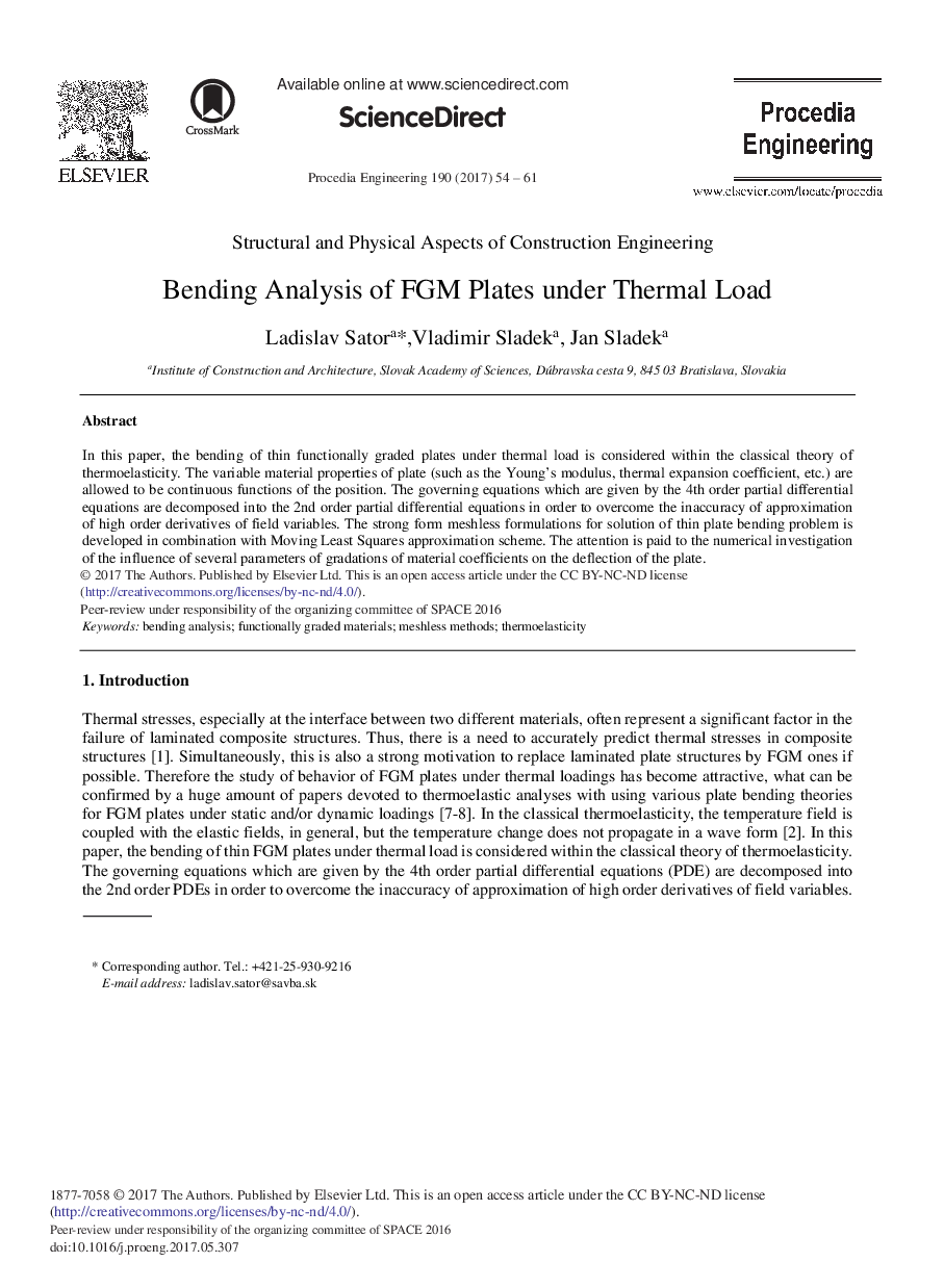 Bending Analysis of FGM Plates Under Thermal Load