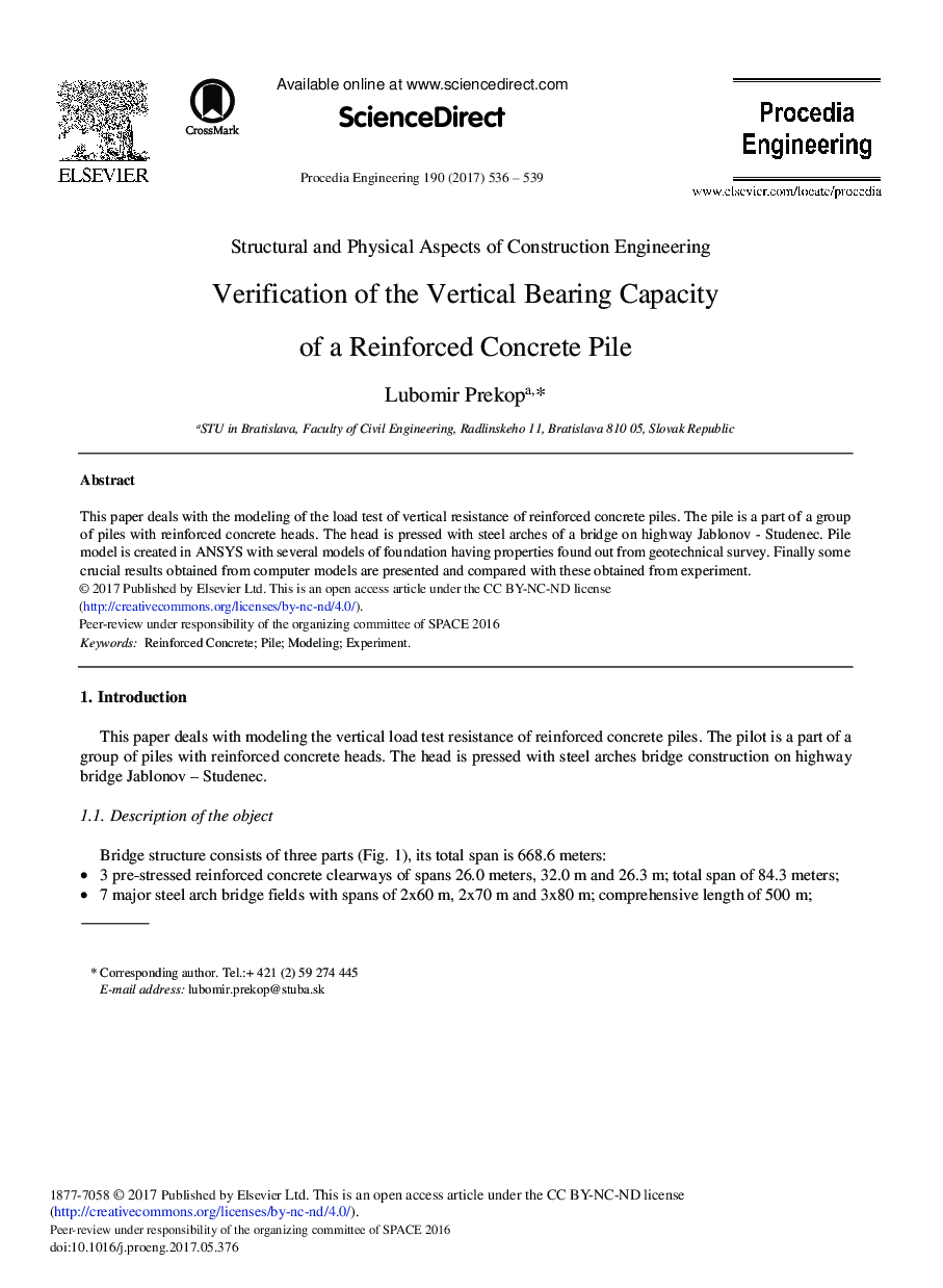 Verification of the Vertical Bearing Capacity of a Reinforced Concrete Pile