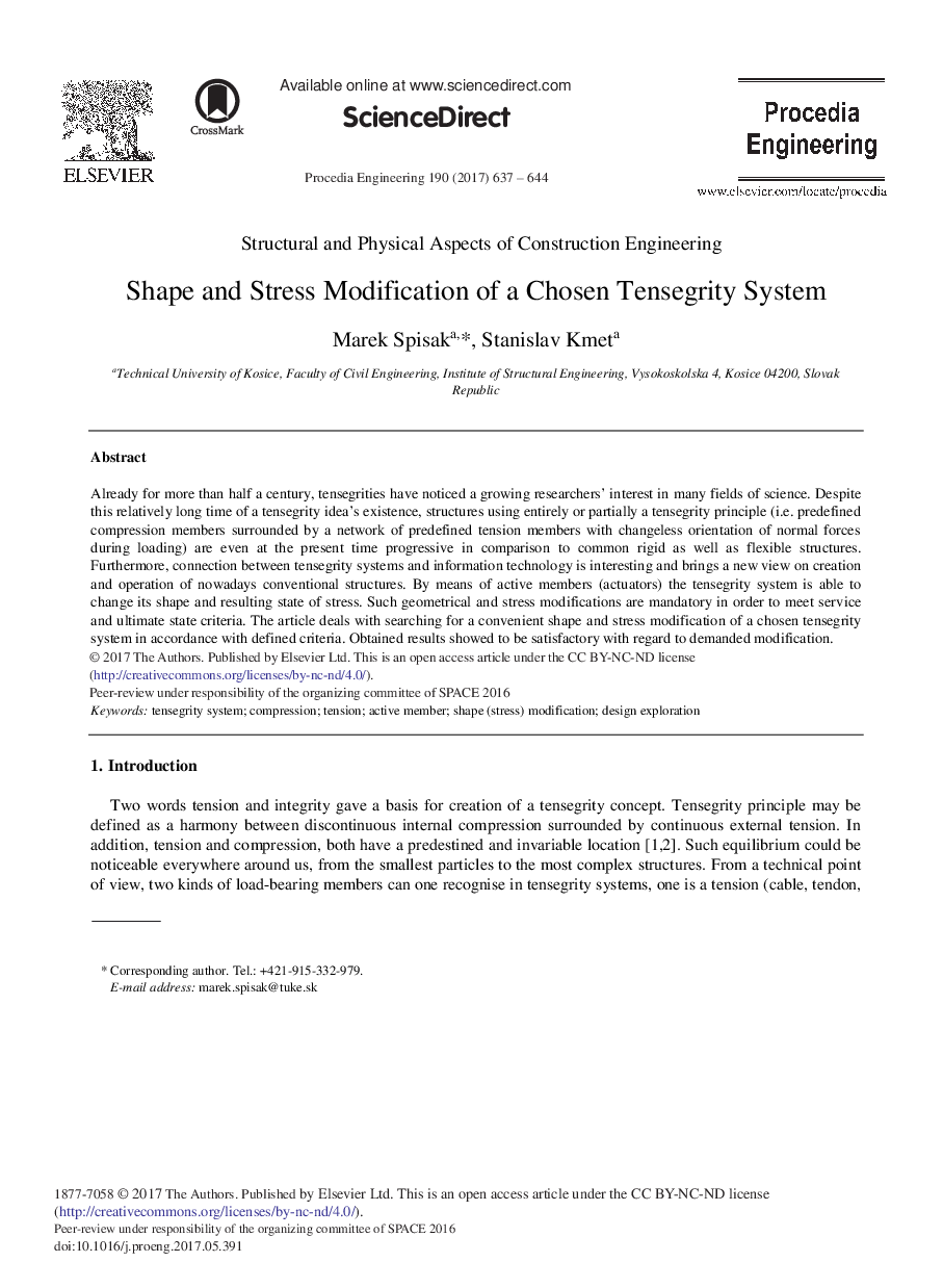 Shape and Stress Modification of a Chosen Tensegrity System