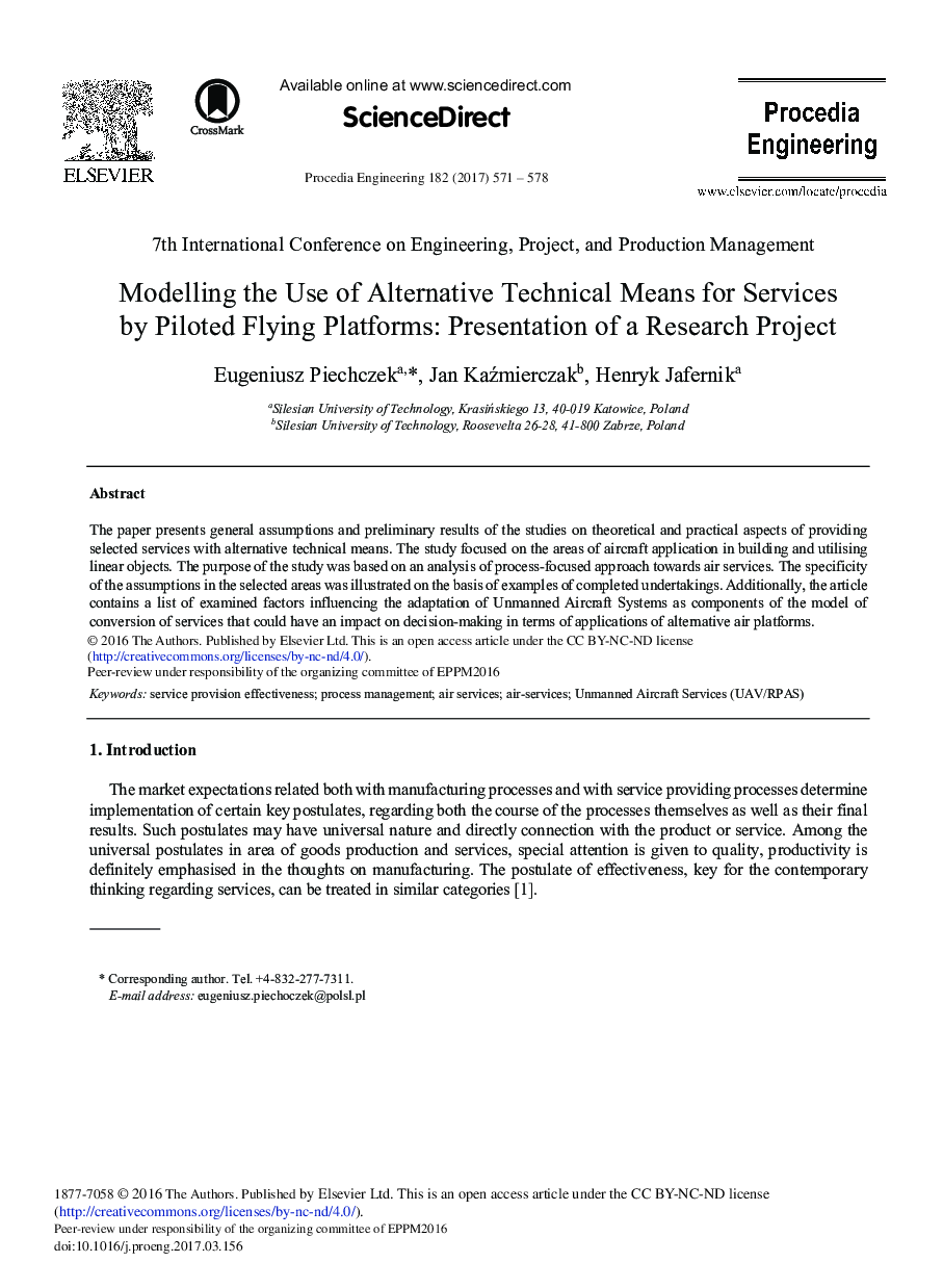مدل سازی استفاده از ابزارهای جایگزین برای خدمات با سیستم عامل های پروازی آزمایشی: ارائه یک پروژه تحقیقاتی 