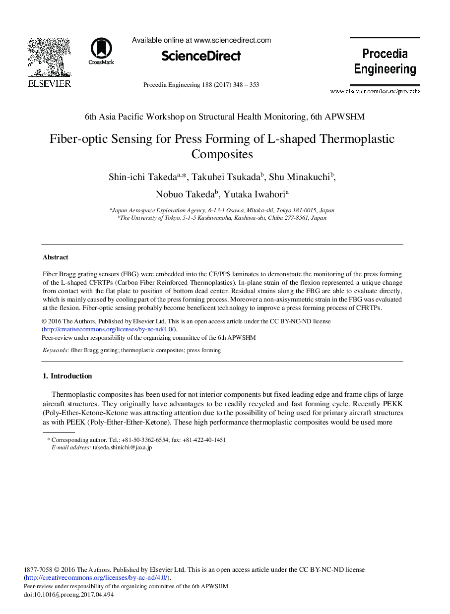 Fiber-optic Sensing for Press Forming of L-shaped Thermoplastic Composites