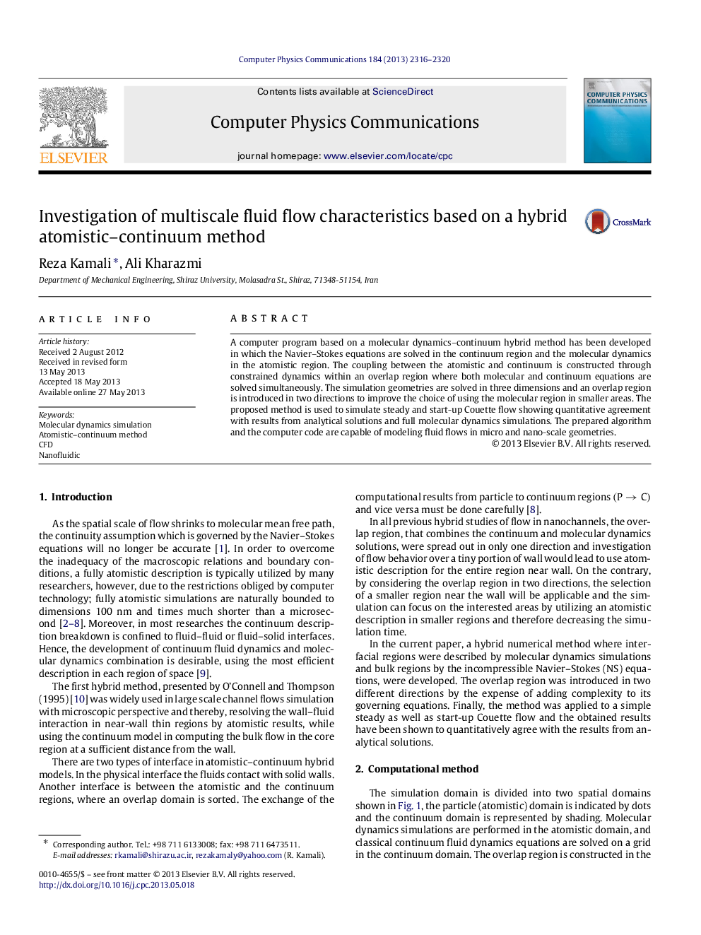 Investigation of multiscale fluid flow characteristics based on a hybrid atomistic–continuum method