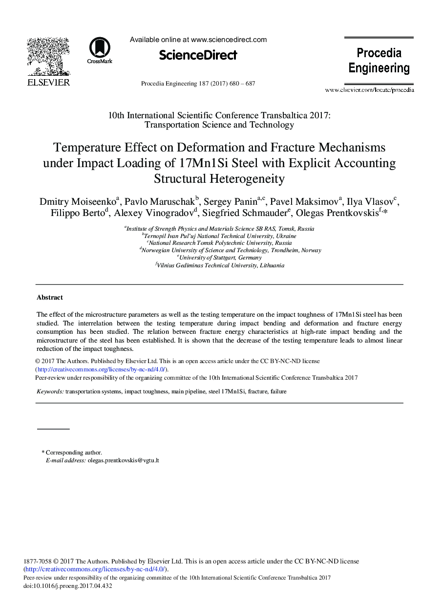 Temperature Effect on Deformation and Fracture Mechanisms under Impact Loading of 17Mn1Si Steel with Explicit Accounting Structural Heterogeneity