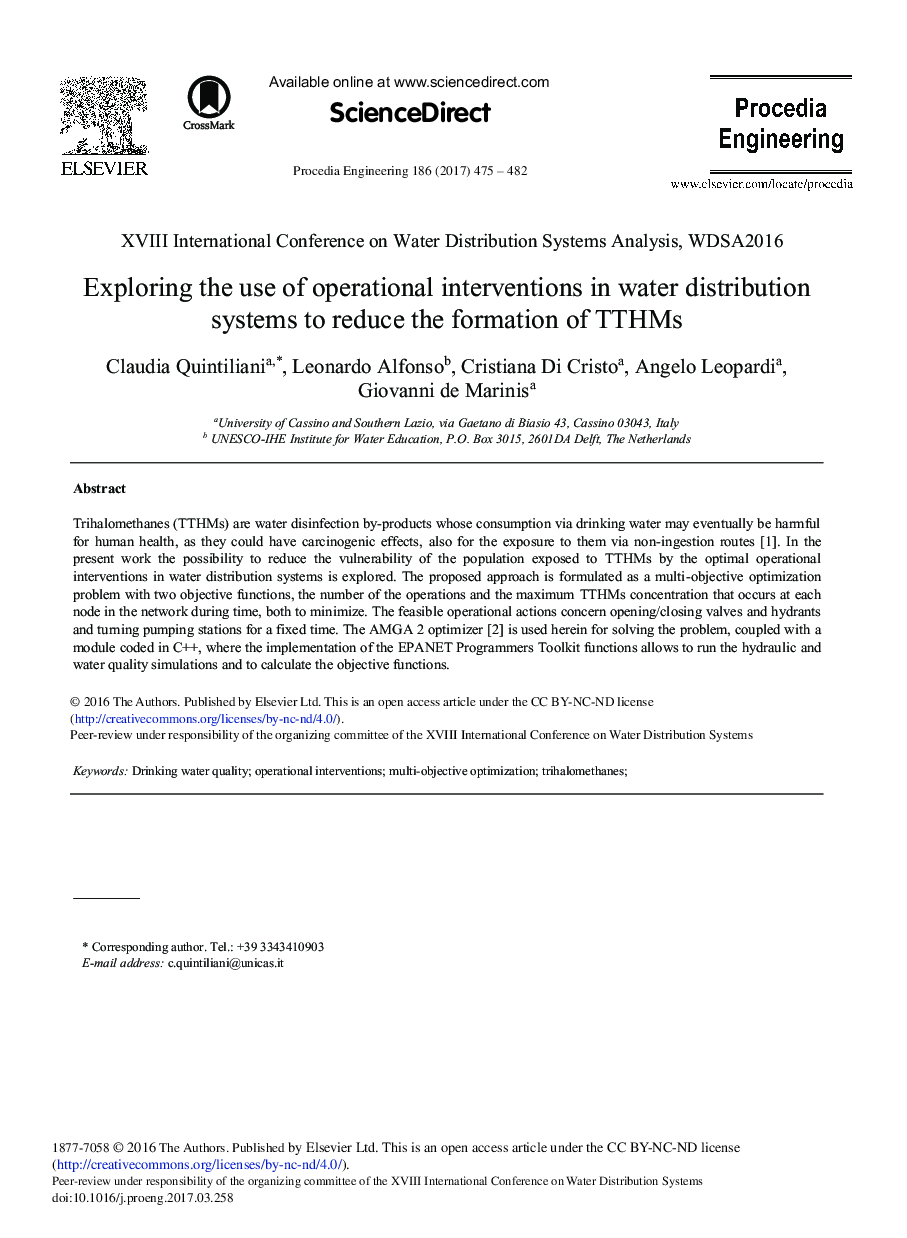 Exploring the Use of Operational Interventions in Water Distribution Systems to Reduce the Formation of TTHMs