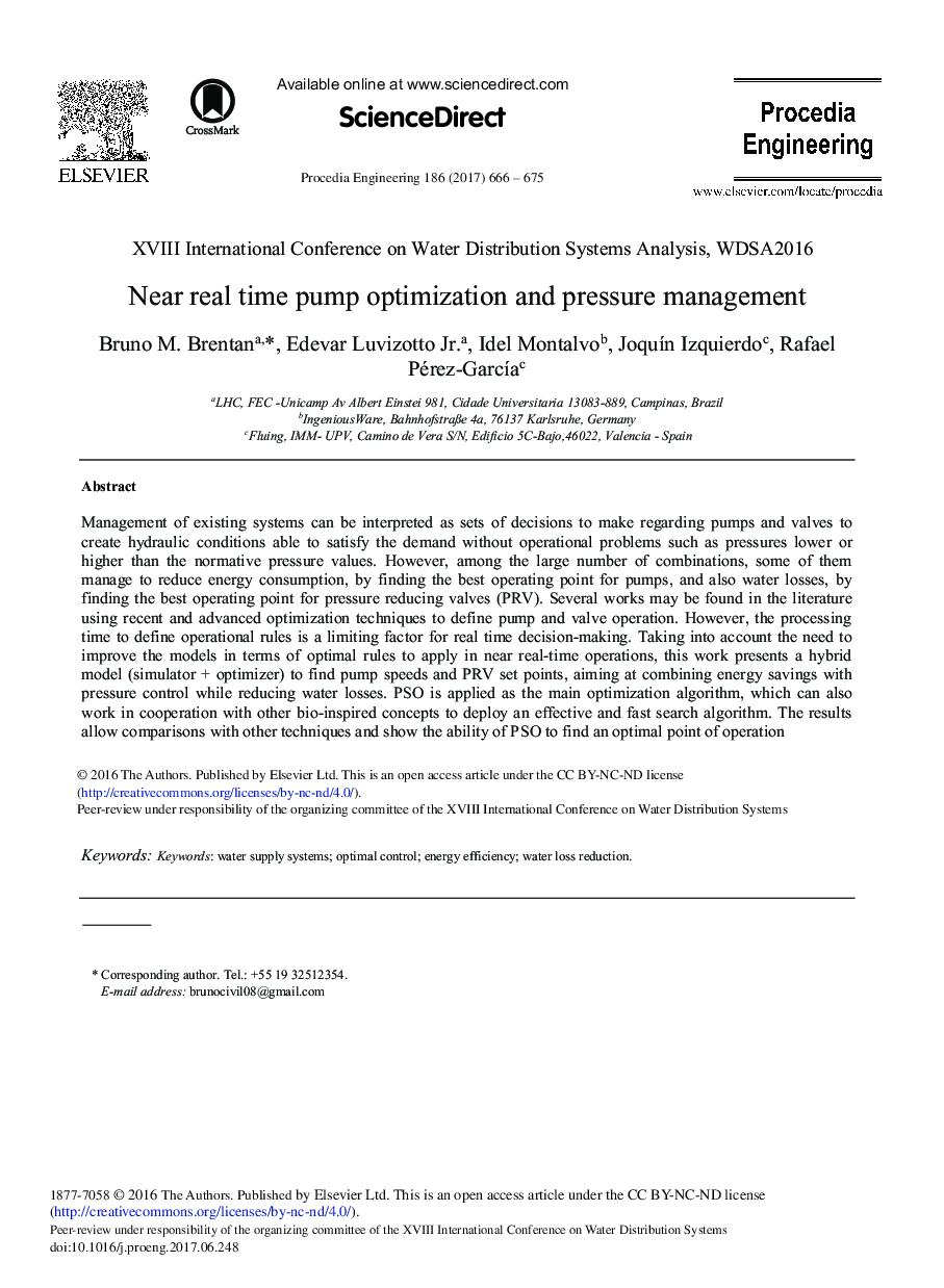 Near Real Time Pump Optimization and Pressure Management