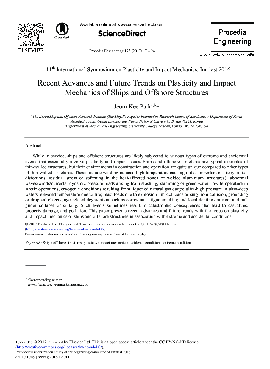 Recent Advances and Future Trends on Plasticity and Impact Mechanics of Ships and Offshore Structures