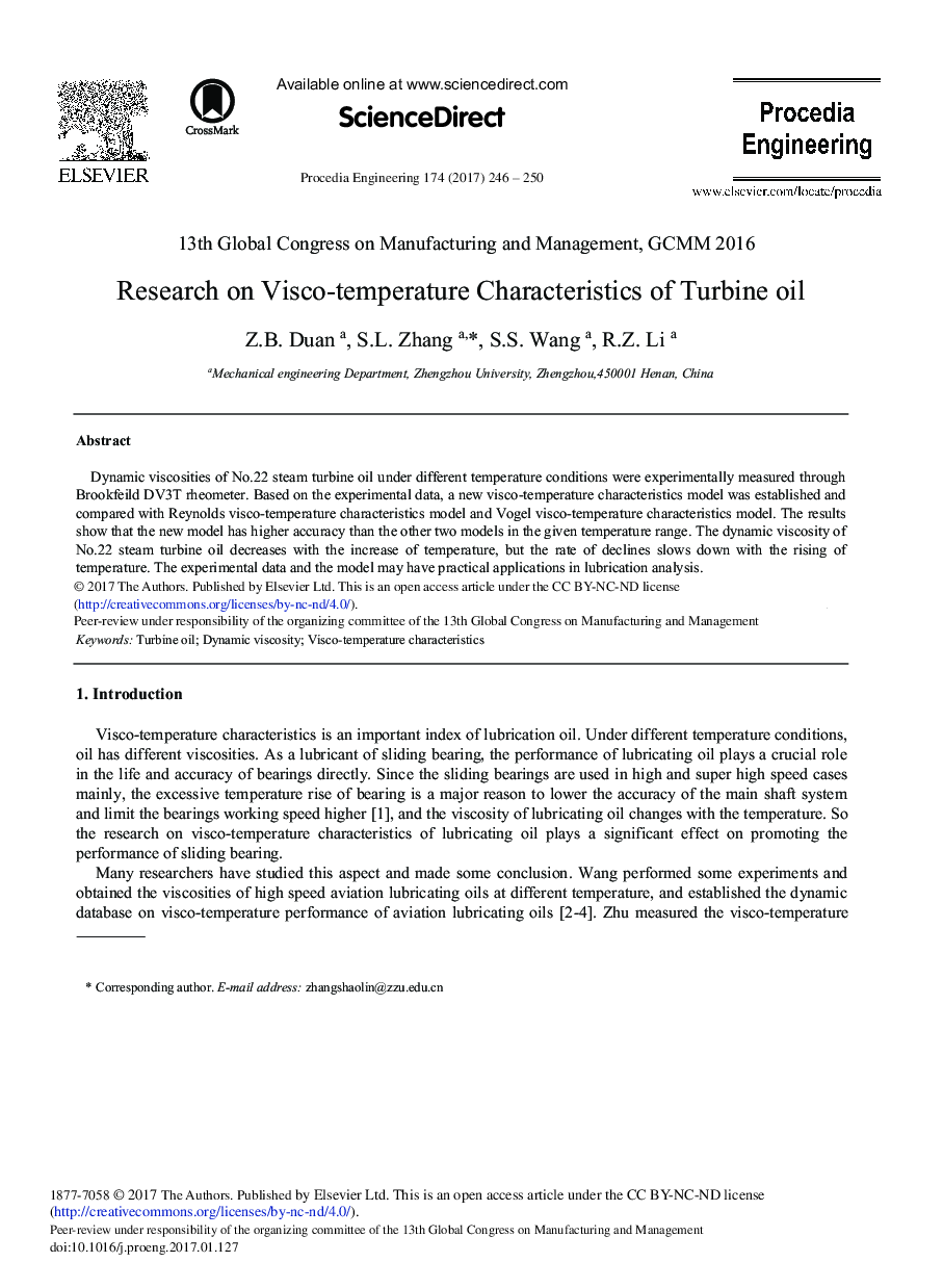 Research on Visco-temperature Characteristics of Turbine oil