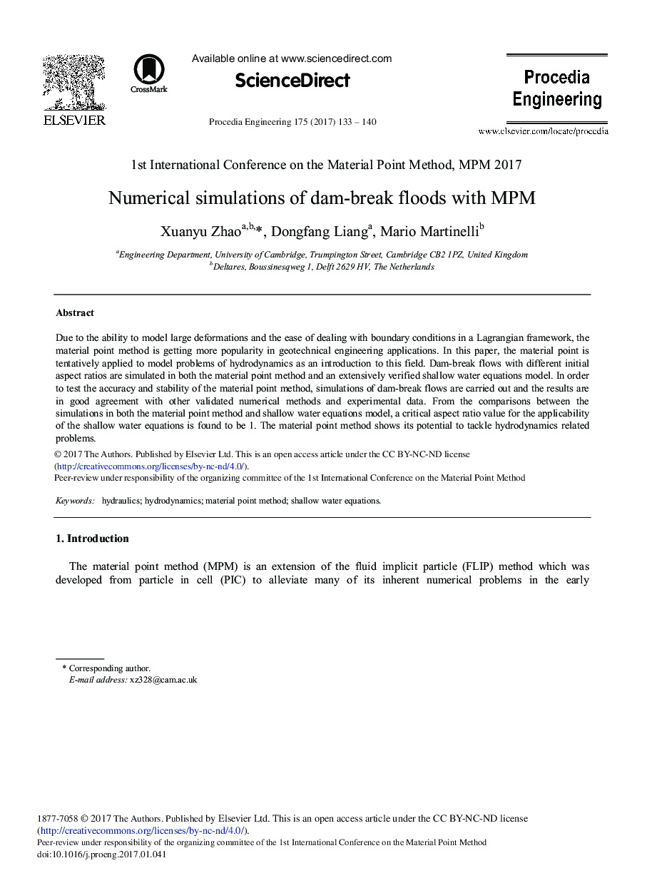 Numerical Simulations of Dam-break Floods with MPM