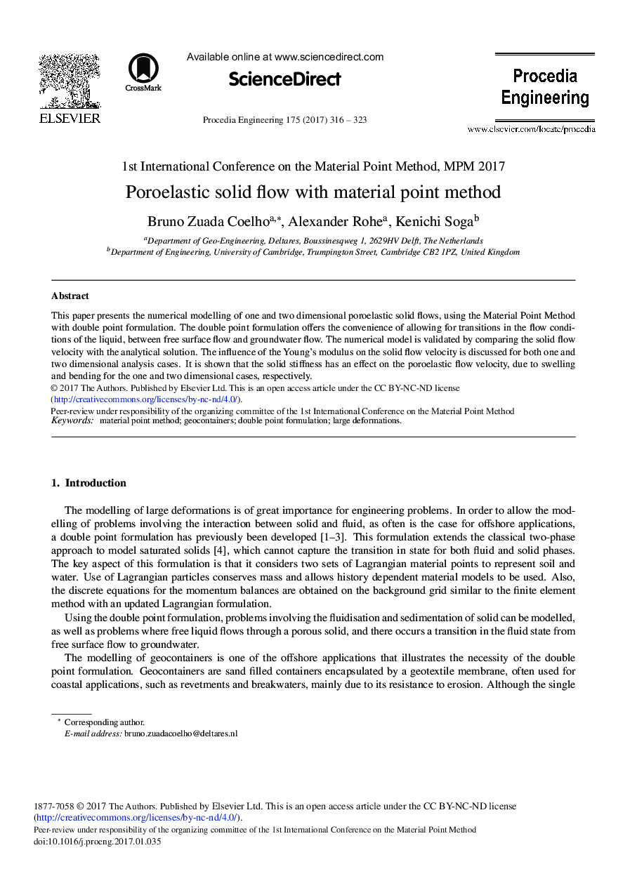 Poroelastic Solid Flow with Material Point Method