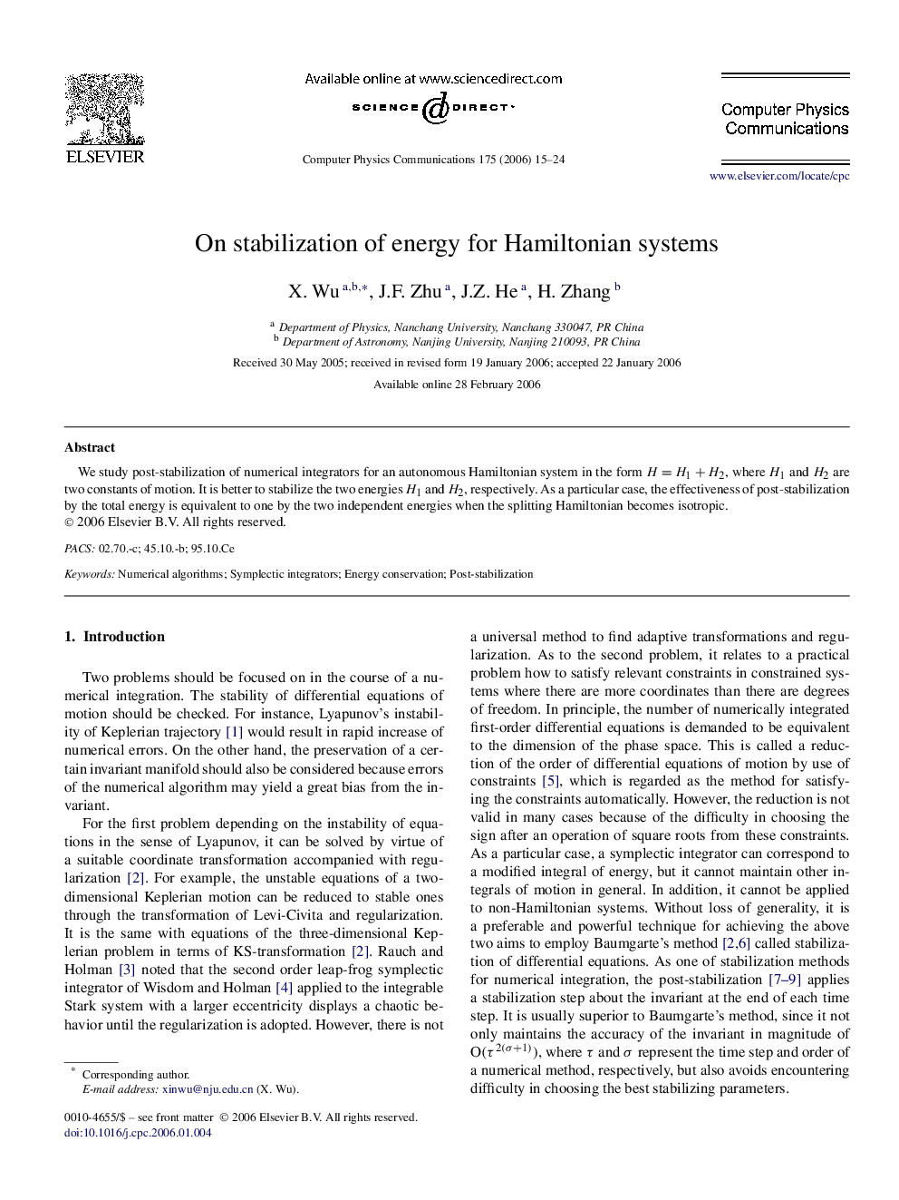 On stabilization of energy for Hamiltonian systems