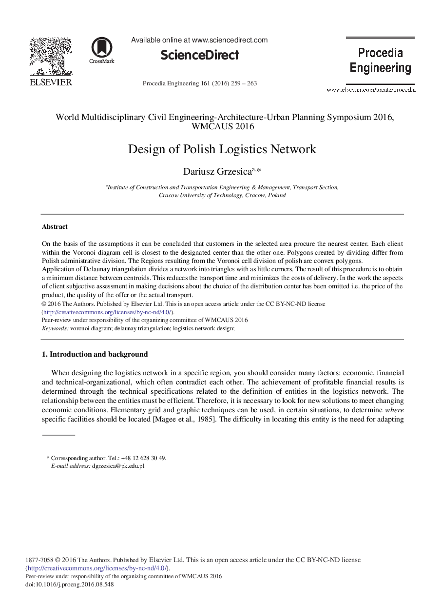 Design of Polish Logistics Network