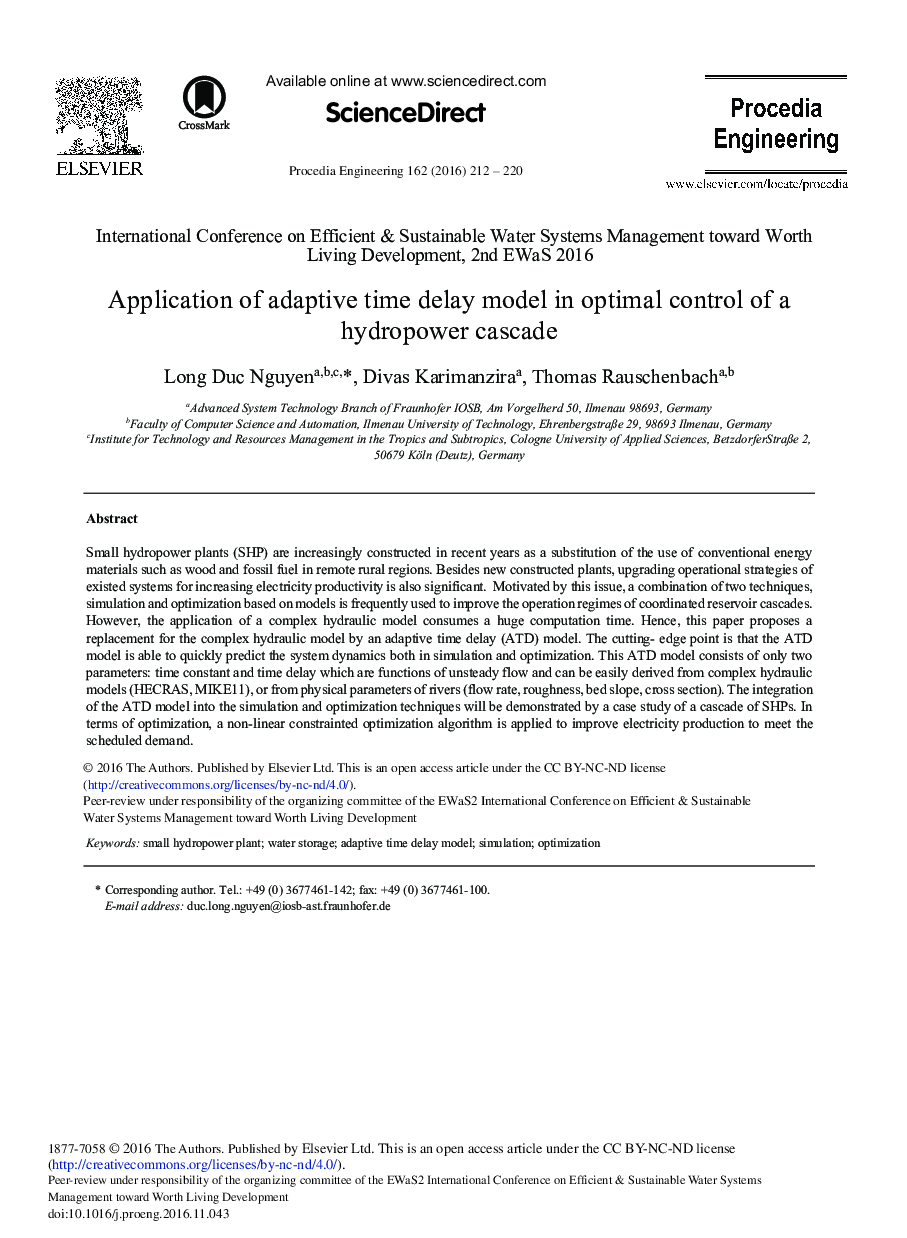 Application of Adaptive Time Delay Model in Optimal Control of a Hydropower Cascade