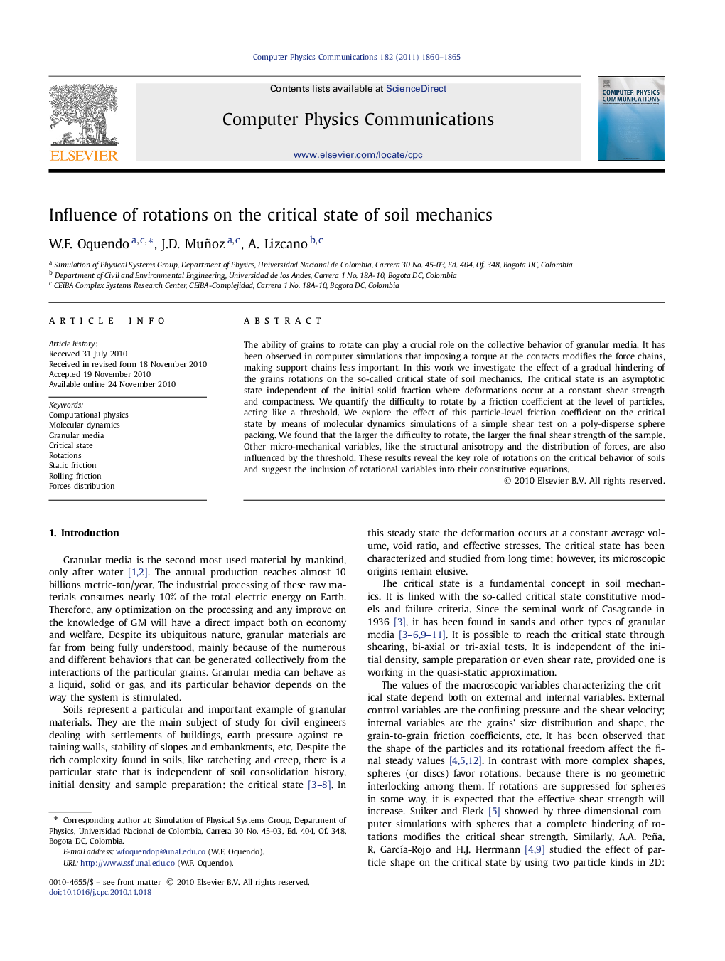 Influence of rotations on the critical state of soil mechanics