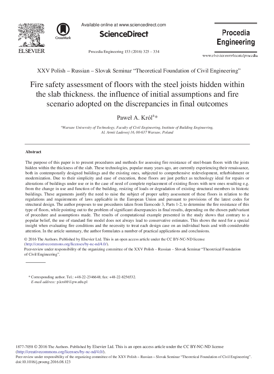 Fire Safety Assessment of Floors with the Steel Joists Hidden within the Slab Thickness. The Influence of Initial Assumptions and Fire Scenario Adopted on the Discrepancies in Final Outcomes