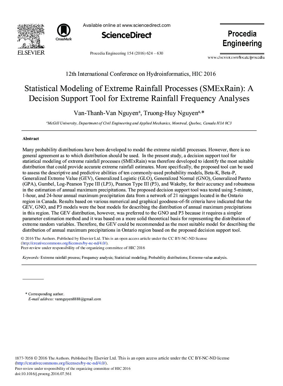 Statistical Modeling of Extreme Rainfall Processes (SMExRain): A Decision Support Tool for Extreme Rainfall Frequency Analyses