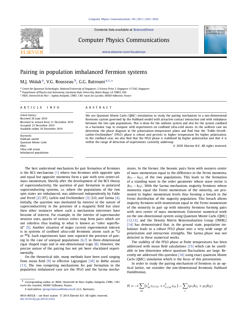 Pairing in population imbalanced Fermion systems