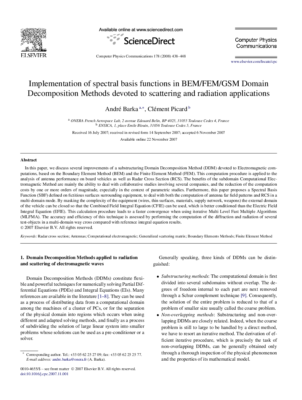 Implementation of spectral basis functions in BEM/FEM/GSM Domain Decomposition Methods devoted to scattering and radiation applications