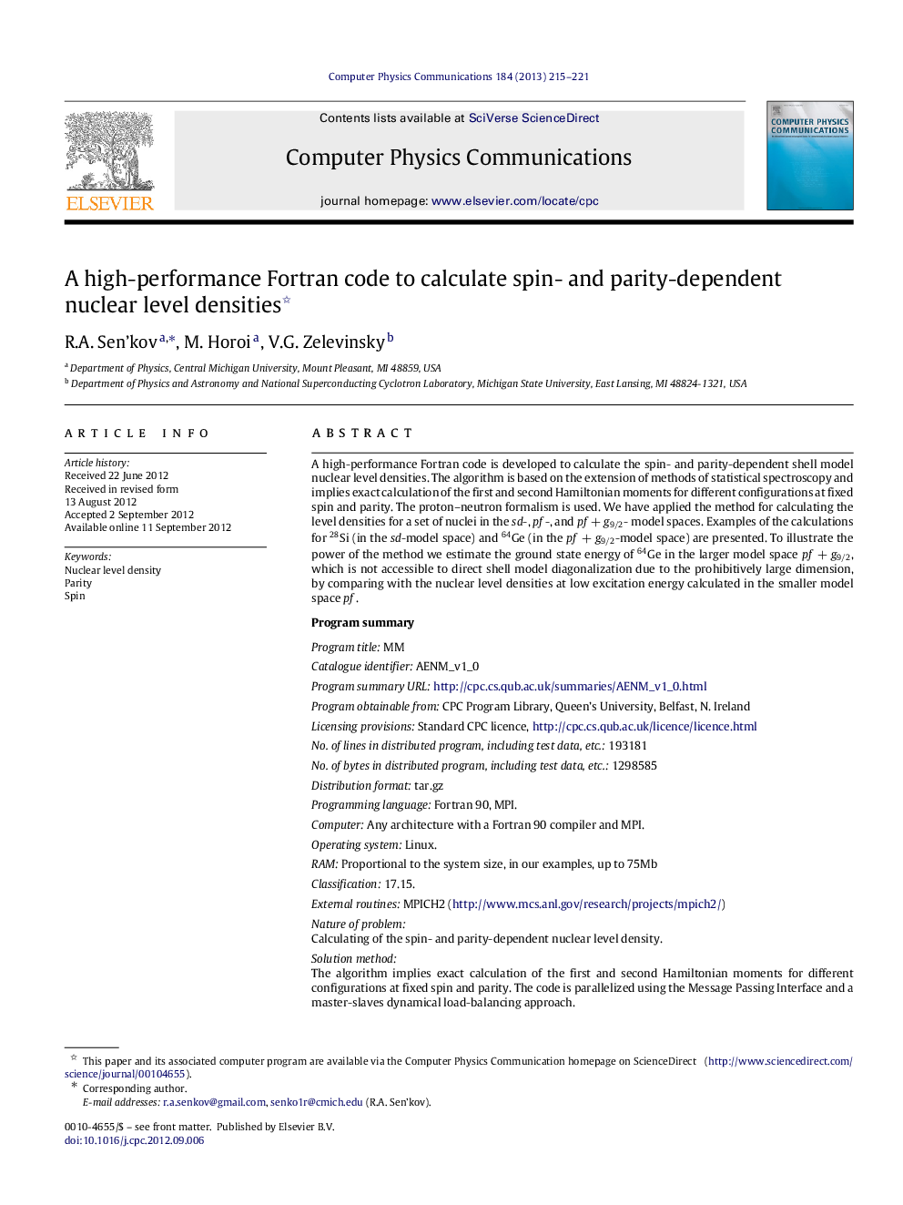 A high-performance Fortran code to calculate spin- and parity-dependent nuclear level densities 