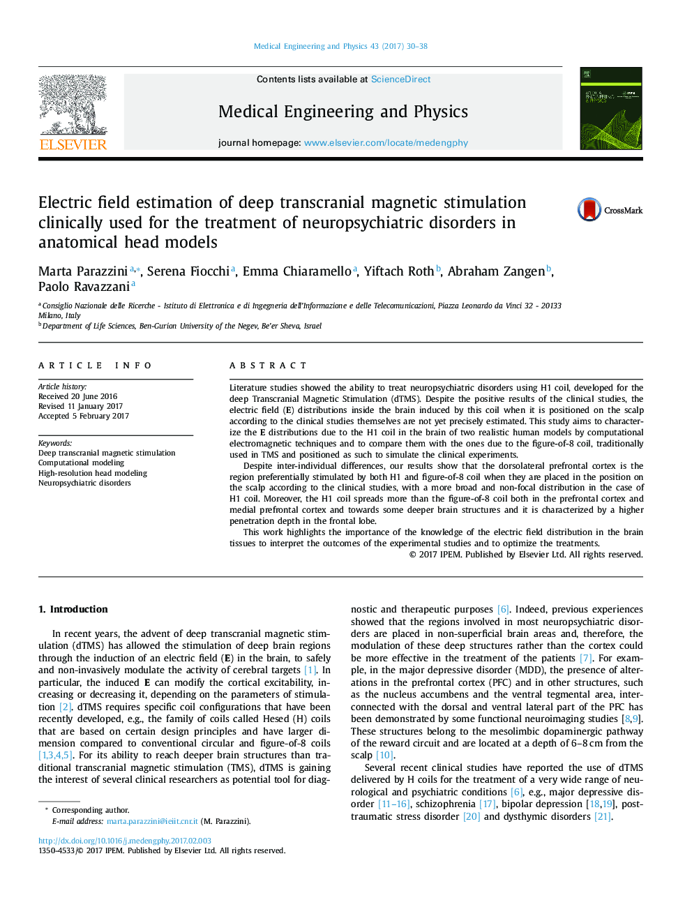 Electric field estimation of deep transcranial magnetic stimulation clinically used for the treatment of neuropsychiatric disorders in anatomical head models