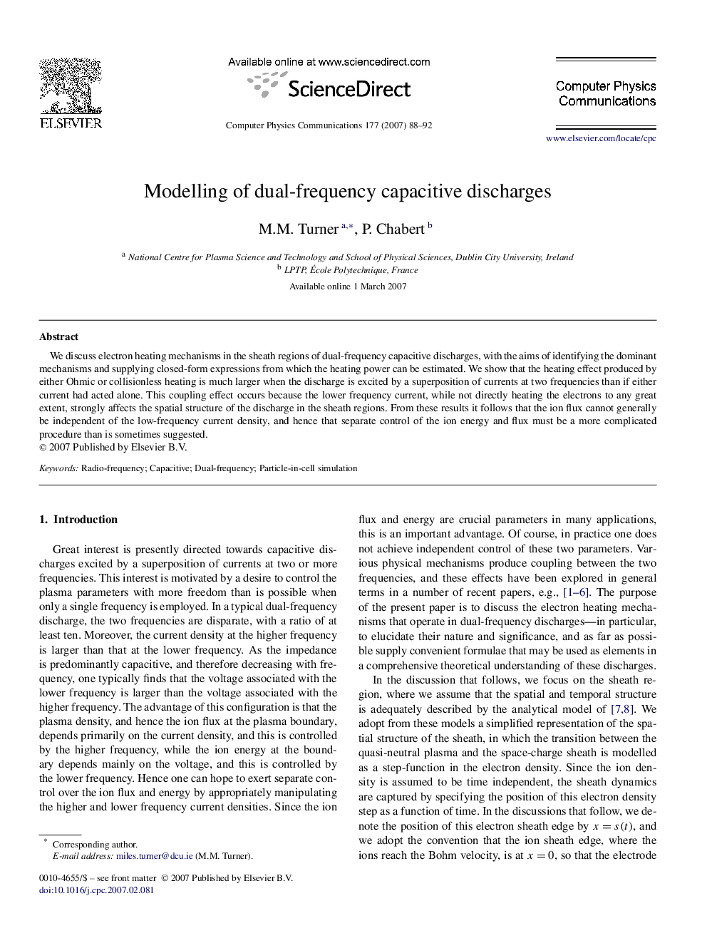 Modelling of dual-frequency capacitive discharges