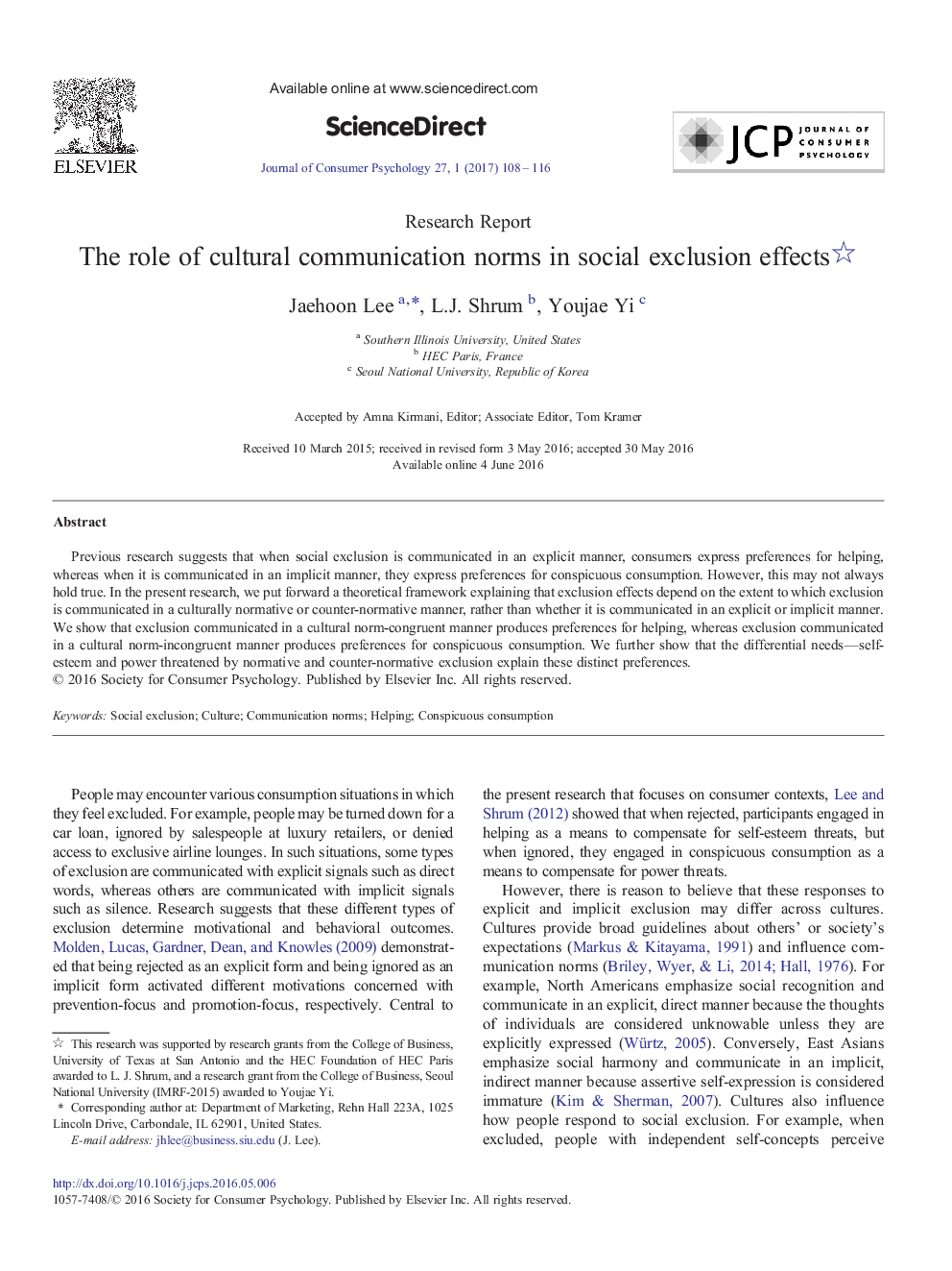 The role of cultural communication norms in social exclusion effects