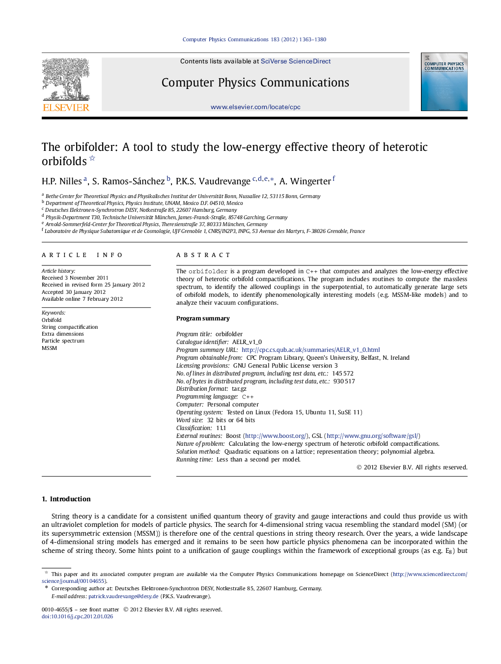 The orbifolder: A tool to study the low-energy effective theory of heterotic orbifolds 