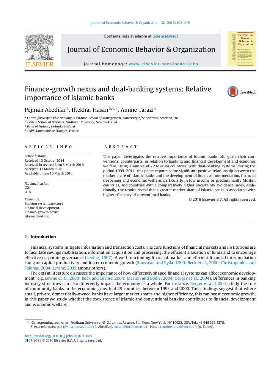 Finance-growth nexus and dual-banking systems: Relative importance of Islamic banks