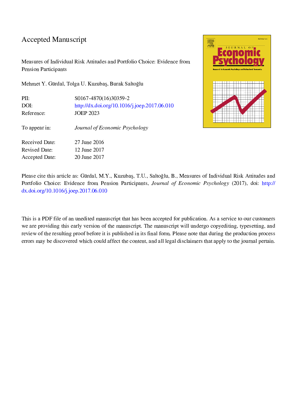 Measures of individual risk attitudes and portfolio choice: Evidence from pension participants