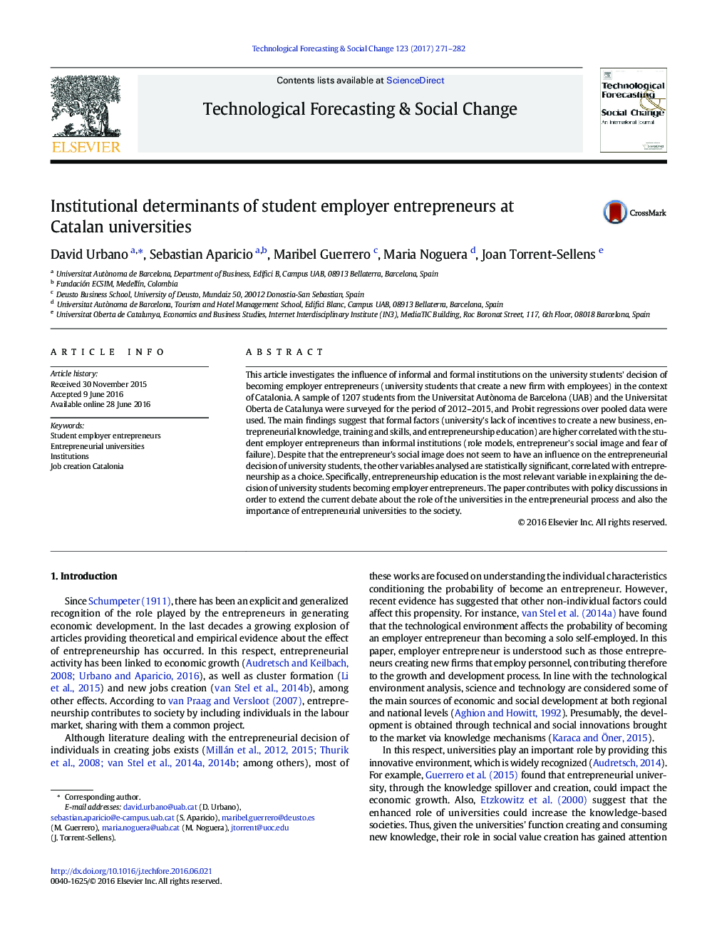 Institutional determinants of student employer entrepreneurs at Catalan universities