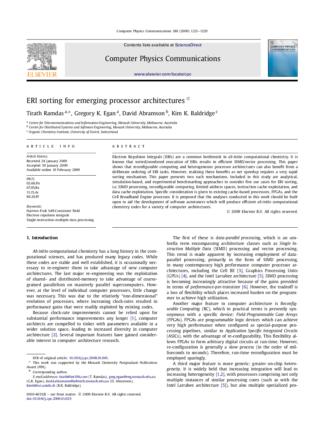 عکس صفحه اول مقاله: ERI sorting for emerging processor architectures ERI sorting for emerging processor architectures