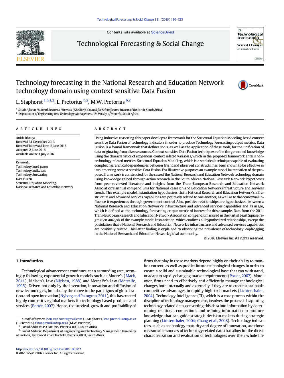 پیش بینی فناوری در حوزه فناوری شبکه ملی پژوهش و آموزش و پرورش با استفاده از داده های فیوژن متناهی 