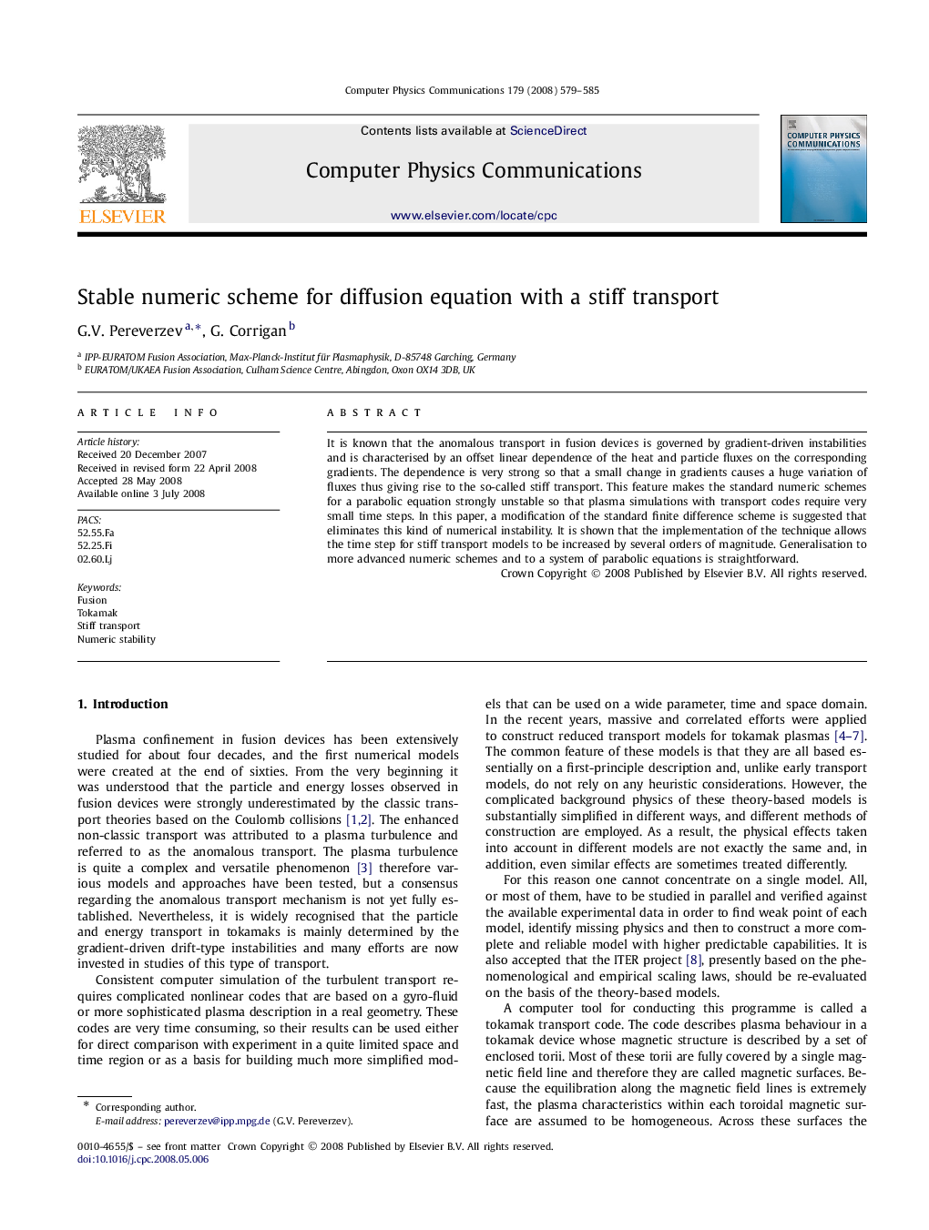 Stable numeric scheme for diffusion equation with a stiff transport