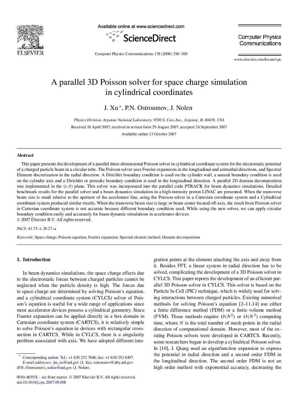 A parallel 3D Poisson solver for space charge simulation in cylindrical coordinates