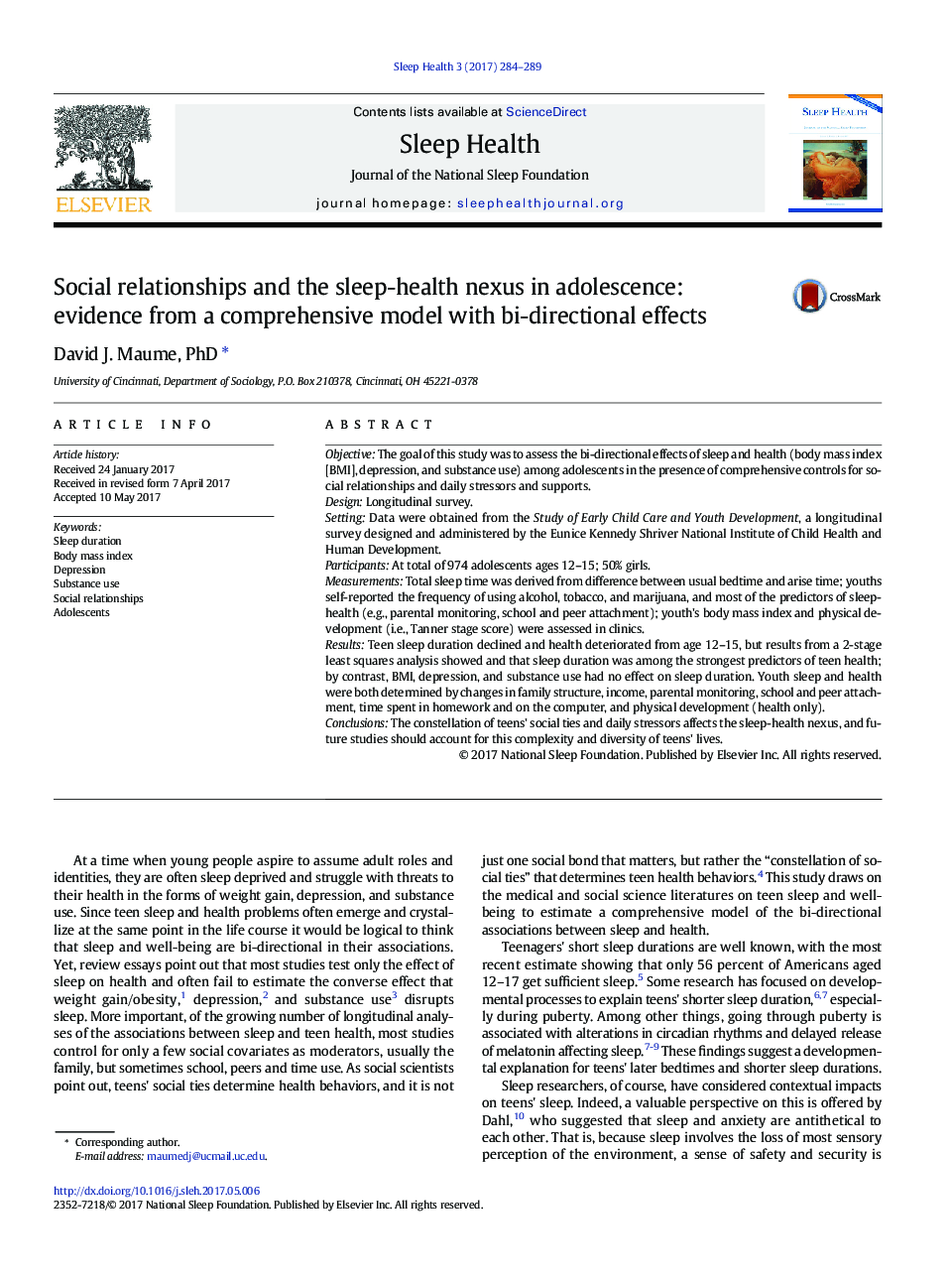 Social relationships and the sleep-health nexus in adolescence: evidence from a comprehensive model with bi-directional effects