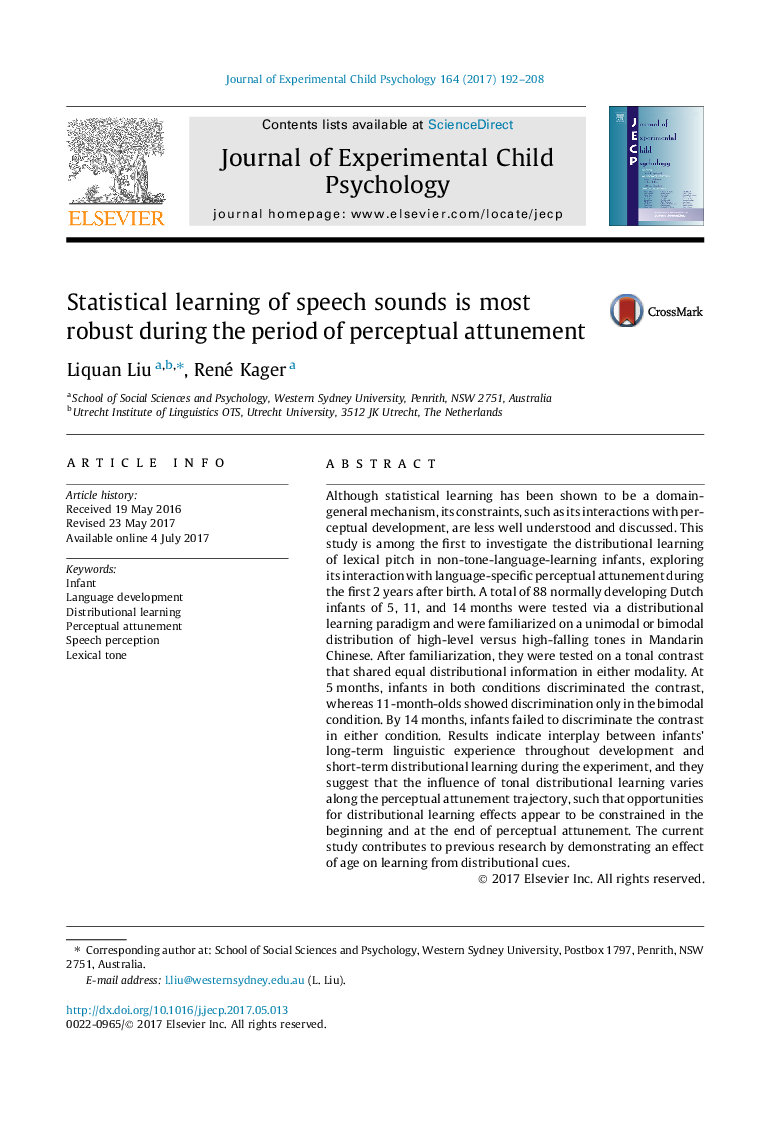 Statistical learning of speech sounds is most robust during the period of perceptual attunement