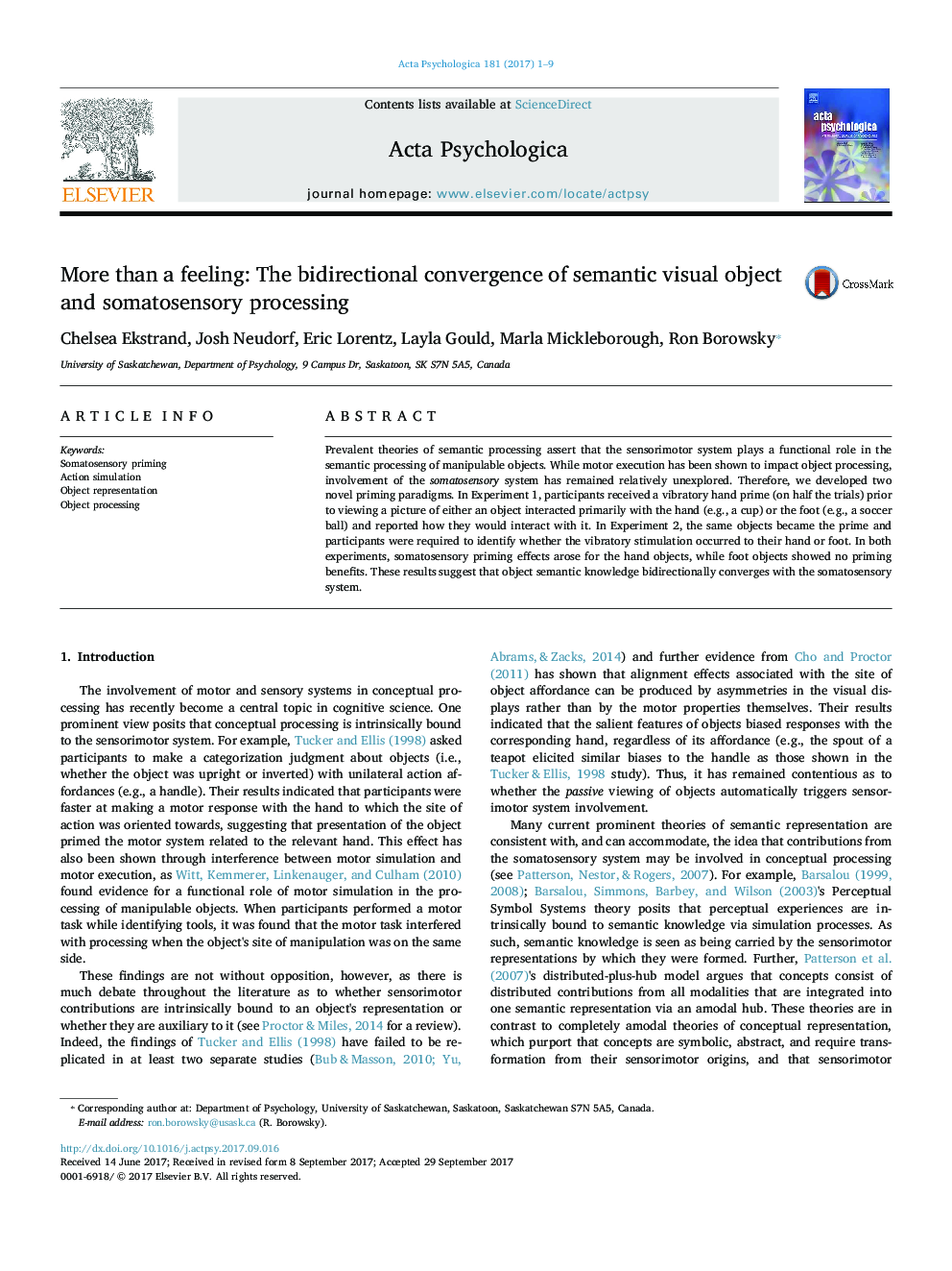 More than a feeling: The bidirectional convergence of semantic visual object and somatosensory processing