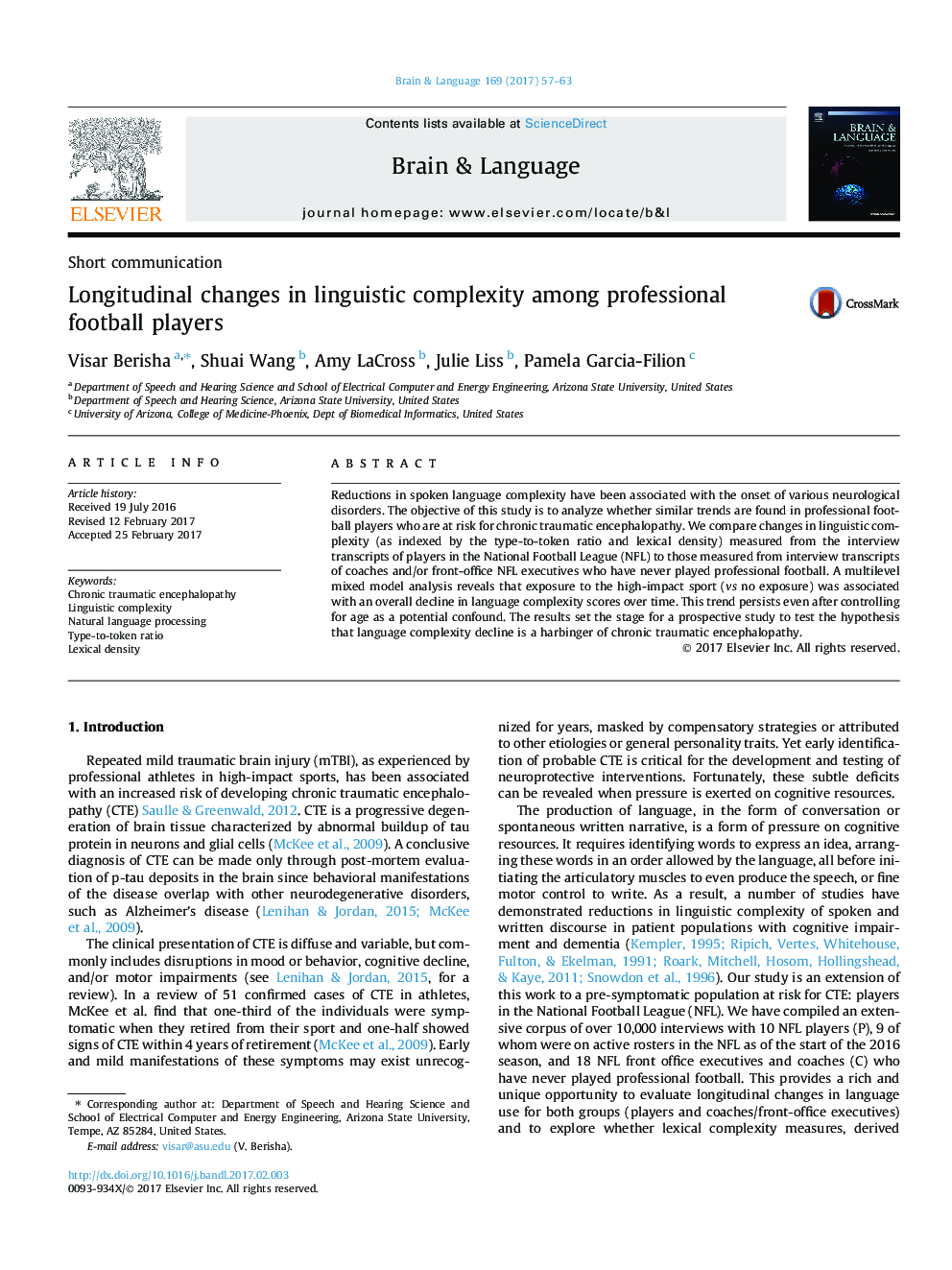 Longitudinal changes in linguistic complexity among professional football players