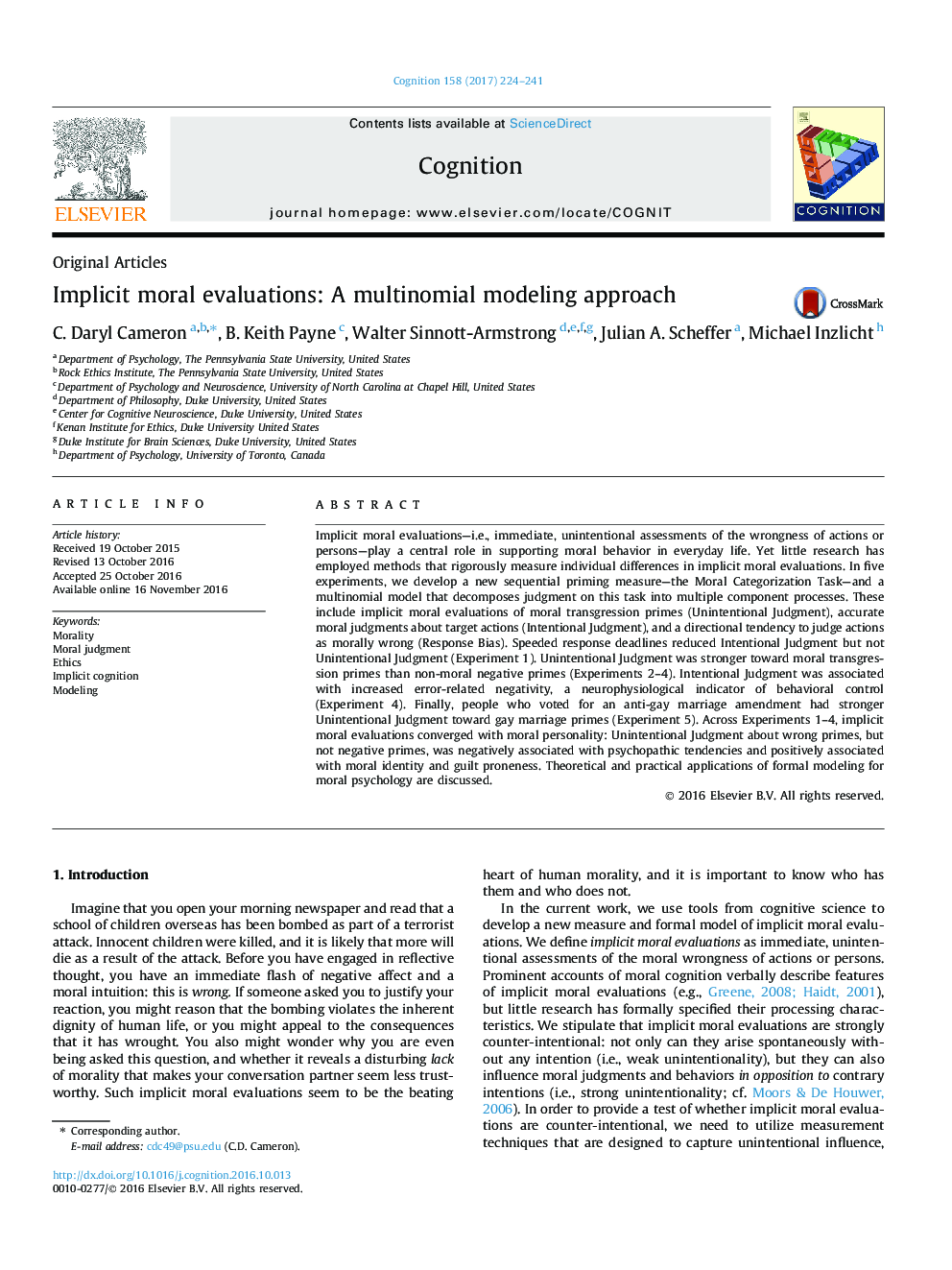 Implicit moral evaluations: A multinomial modeling approach