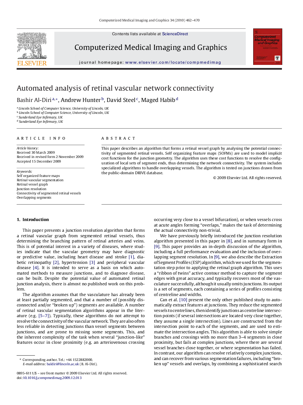 Automated analysis of retinal vascular network connectivity