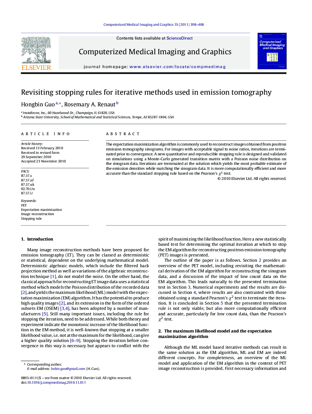 Revisiting stopping rules for iterative methods used in emission tomography